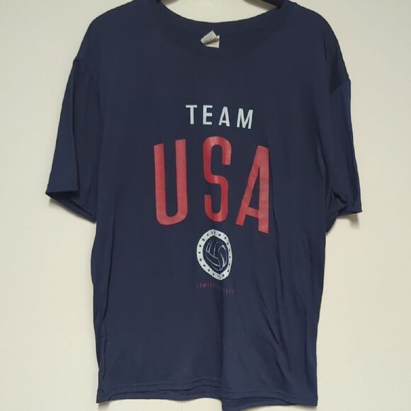 Gildan Navy Blue Team USA Volleyball Tee - Picture 1 of 5